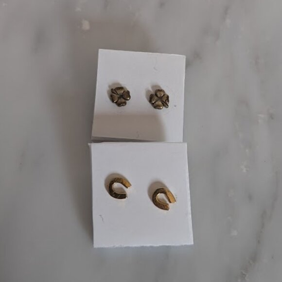 Bundle - Two Pairs of Lucky Stud Earrings - Picture 1 of 15